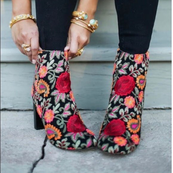 MIA Shoes - MIA Floral Embroidered Boots